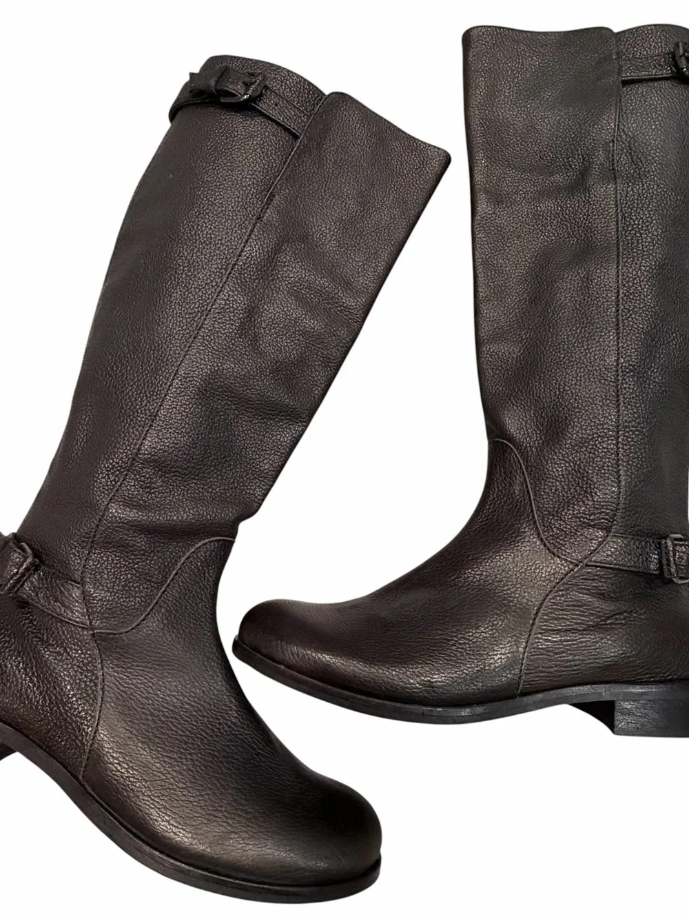 J. Crew Black Pebbled Leather Emmett Tall Boots Shoes size 7.5